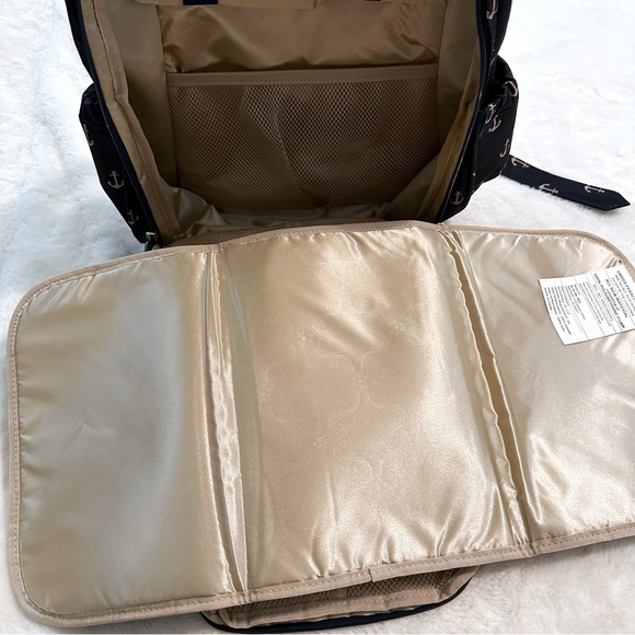 JuJuBee Legacy Nautical Backpack Diaper bag the Admiral anchors navy like new - Picture 6 of 9